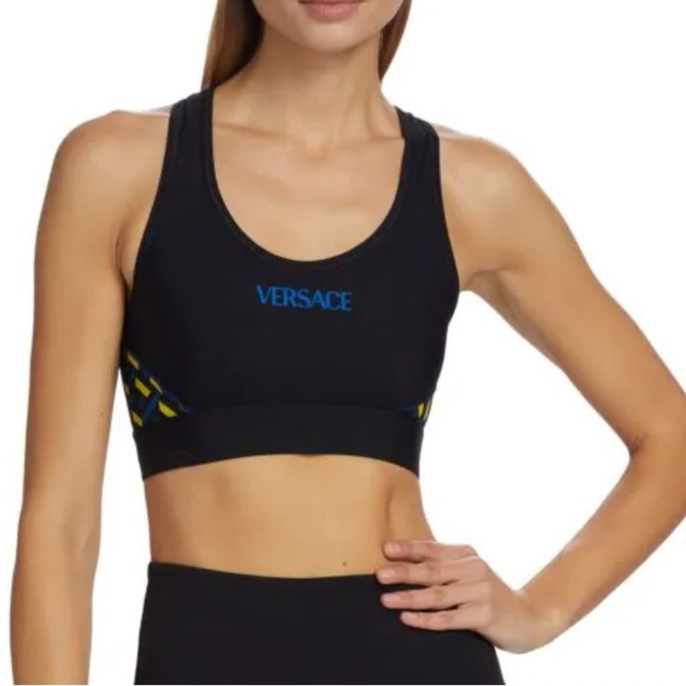 Versace Greca Signature Accent Sports Bra